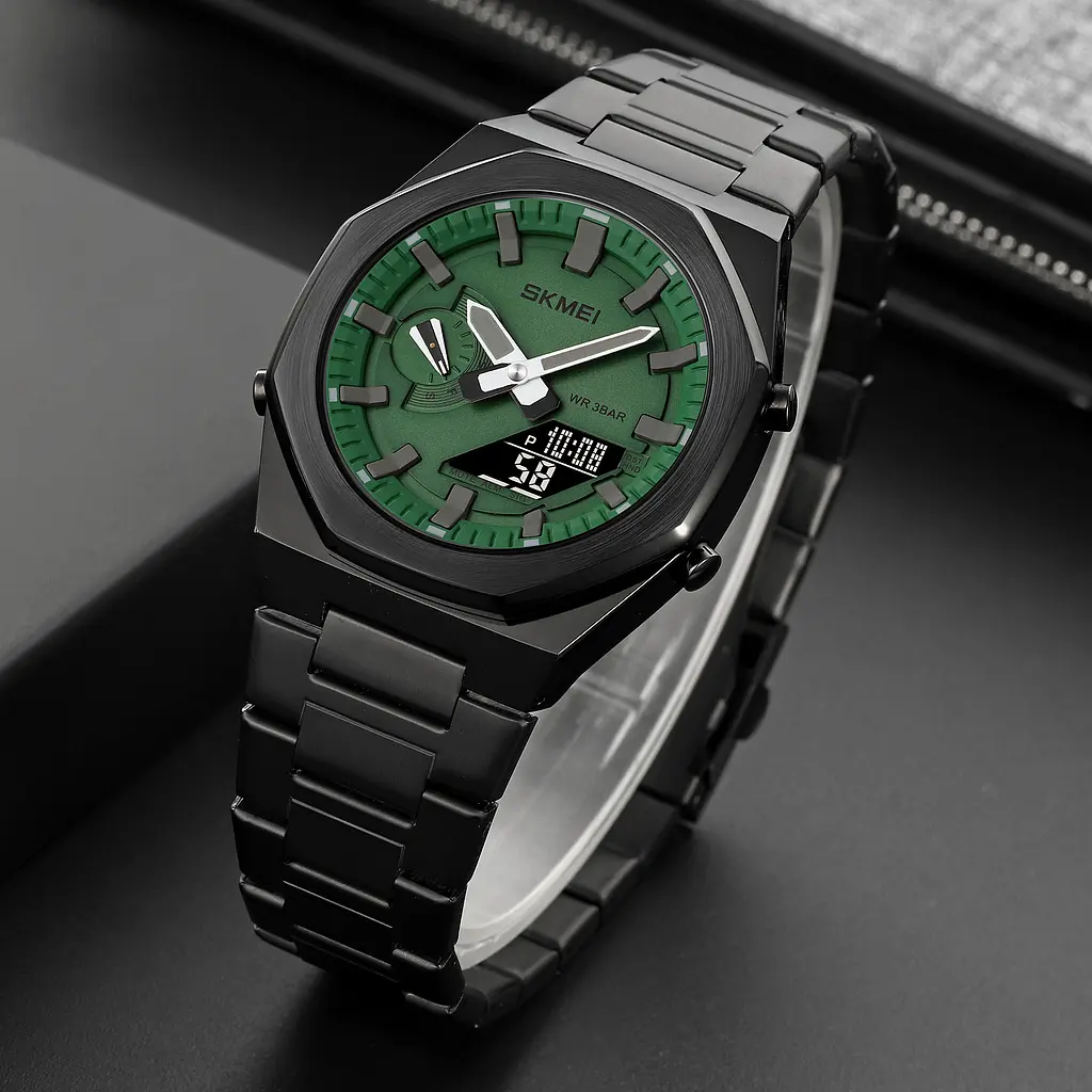 Чоловічий наручний годинник 1816BKGNBK Black Green-Black Skmei acs0030574 - фото 4