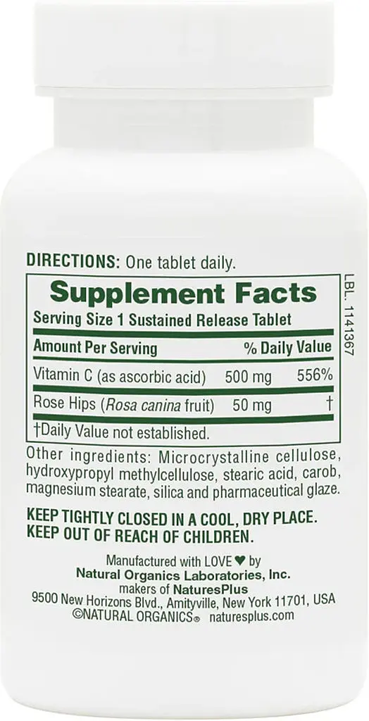 Витамины и минералы Natures Plus Vitamin C 500 mg, 90 таблеток - фото 2