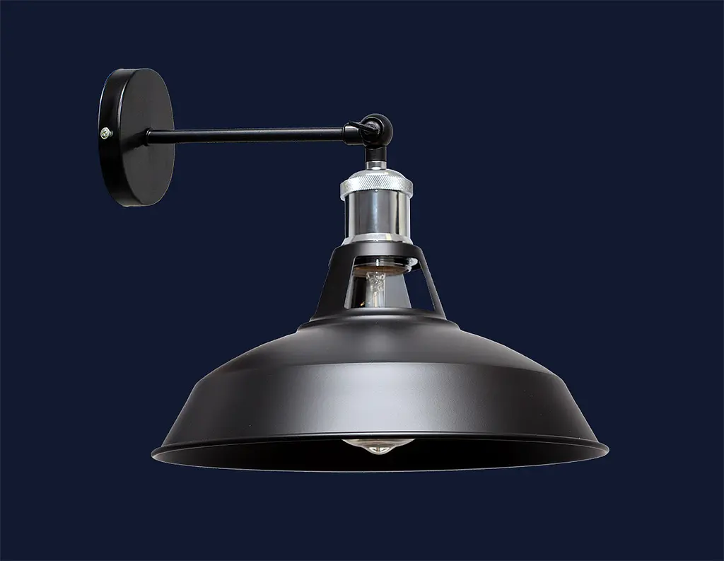 Бра настенное Levistella 752W6857F1-1 BK(270) E27 черный металл лофт стиль диаметр 270 мм - фото 2