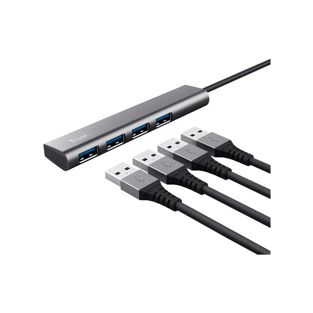 Концентратор Halyx Type-C to 4-Port USB-A 3.2 Grey Trust (24948_TRUST) - фото 6