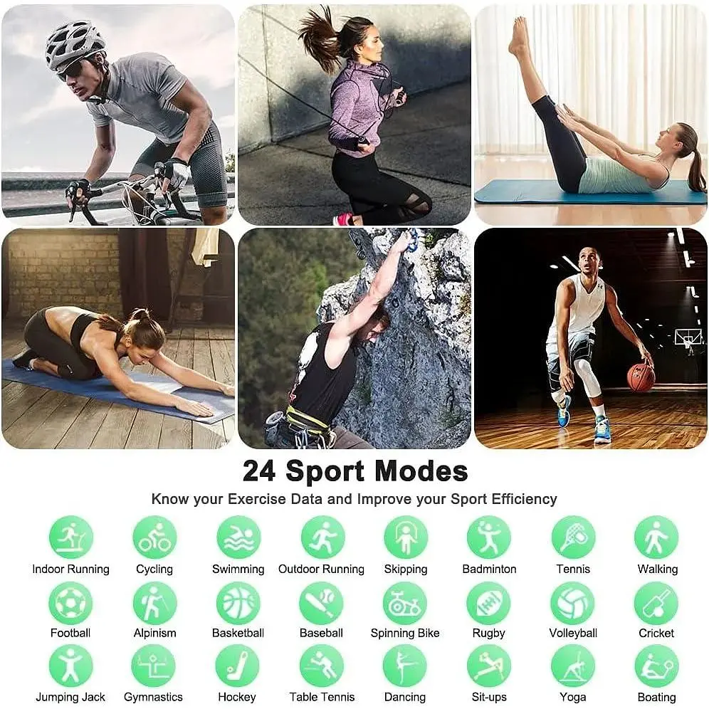 Смарт-годинник Weibo SmartWatch Fitness IP68 Водонепроникний ID208 Plus 2021 Fitness Tracker 1.69" - фото 4