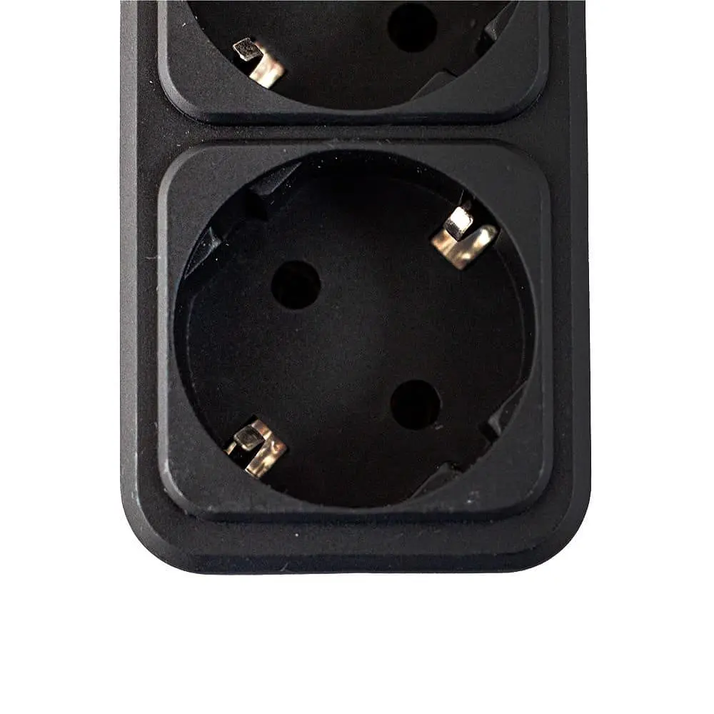 Мережевий фільтр GTL EU06K, 6 розеток, 3 м, Black, 1xType-C / 1xUSB (2.1A), 10А, до 2.3 кВт, виключатель, заземление, 3x0.75 мм² (GTL-XH-EU06K-3B) - фото 3