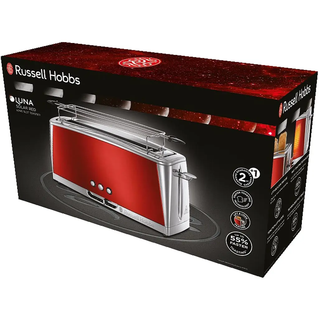 Тостер Russell Hobbs Luna Solar 1420 Вт червоний (23250-56) - фото 3