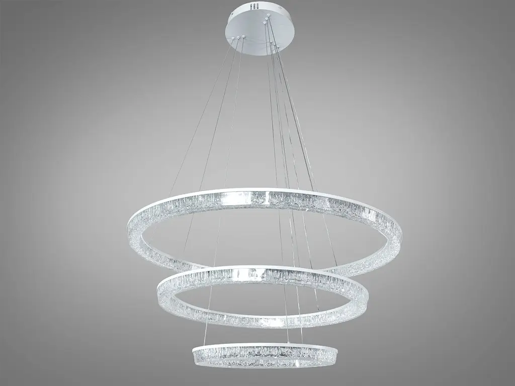 Підвісна LED люстра Diasha D9711/800+600+400WH біла, 148 W, з пультом, освітлення до 30 м2 - фото 4