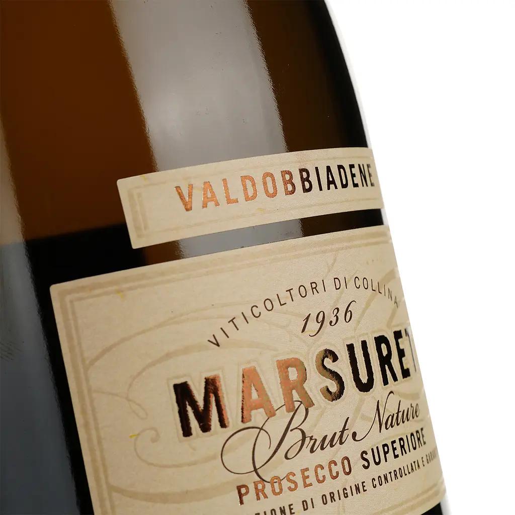 Игристое вино Marsuret Sui Lieviti Valdobbiadene Prosecco Superiore DOCG Brut Nature, белое, брют-натюр, 0,75 л - фото 3