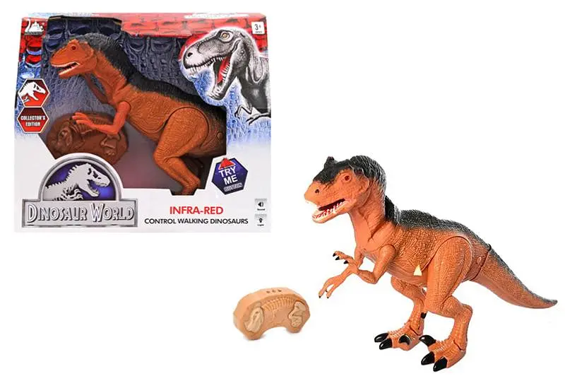 Інтерактивна іграшка Динозавр на радіокеруванні, світлозвукові ефекти Dinosaur World RS6122, в коробці р.36,6х30,9х8,1см