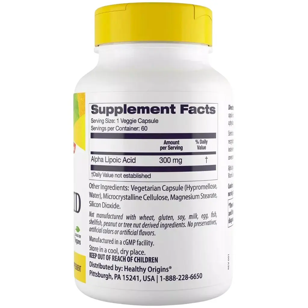 Альфа-ліпоєва кислота Healthy Origins Alpha Lipoic Acid 300 мг 150 капсул - фото 2