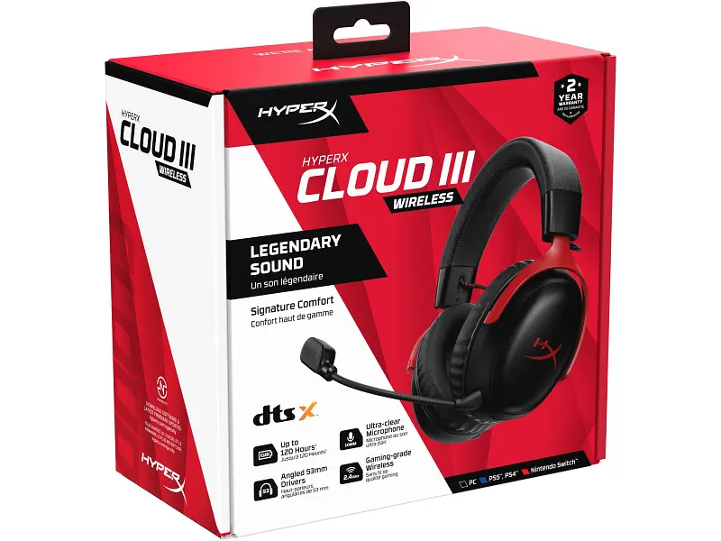 Навушники з мікрофоном HyperX Cloud III Wireless Black/Red (77Z46AA) - фото 9