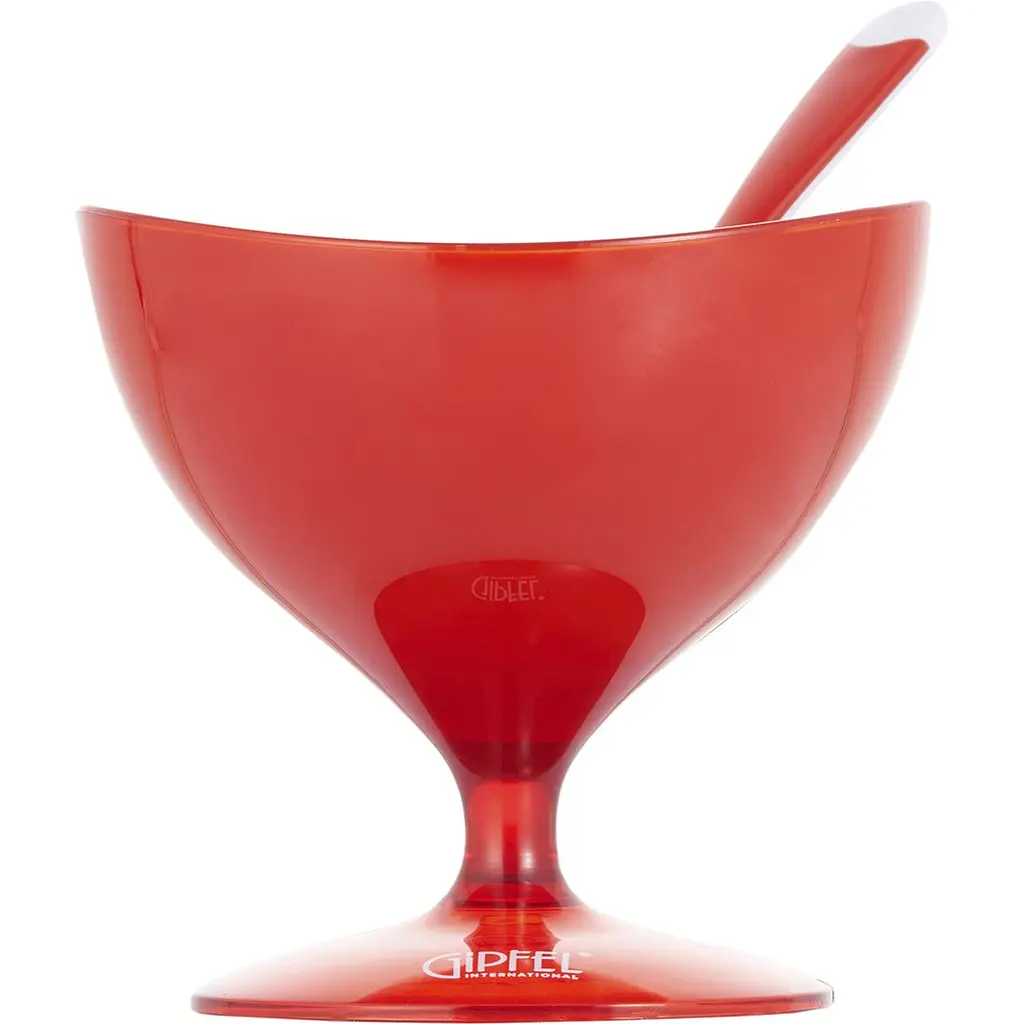 Креманка Gipfel Lumino з ложкою та подвійними стінками червона 10x10 см (9478) - фото 2