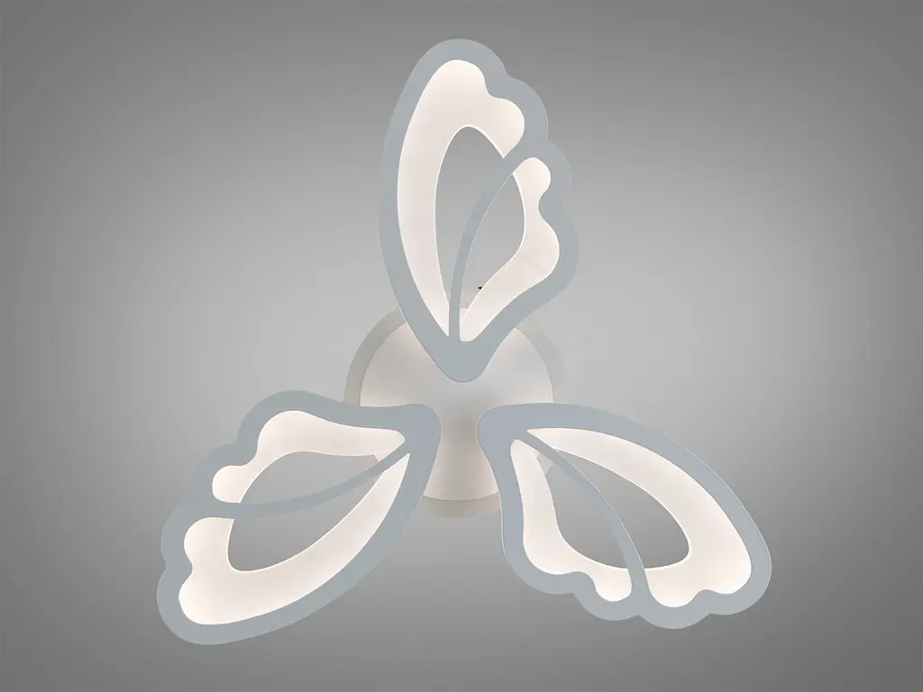 Компактна стельова LED-люстра з пультом Diasha 8166/3WH біла, 3 модулі, 50 Вт, 55 см, до 12 м2 - фото 3