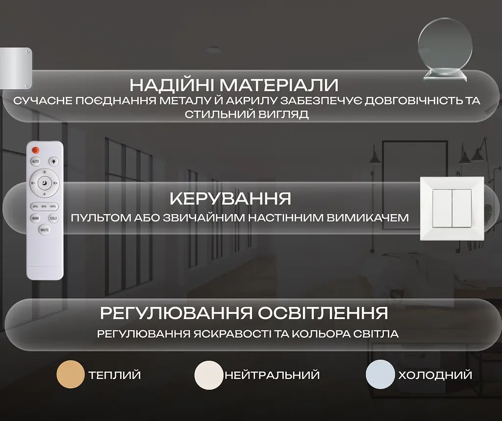 Стельова люстра G 2929/5 WT 86W - фото 4