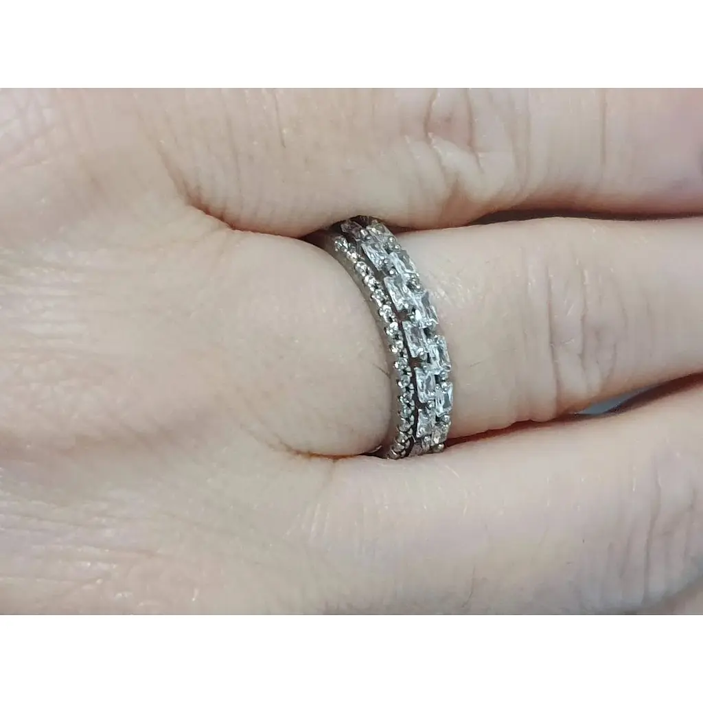 Срібне кільце Імперія золота з фіанітами. КВ1349С 18 - фото 2