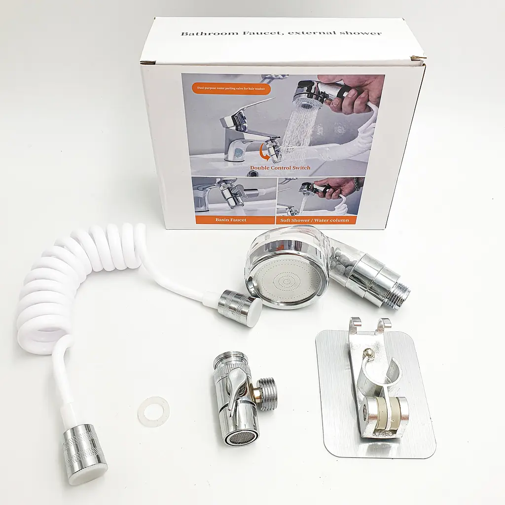 Душова система на умивальник душ із перемикачем на змішувач UKC Modified Faucet With external Shower - фото 3