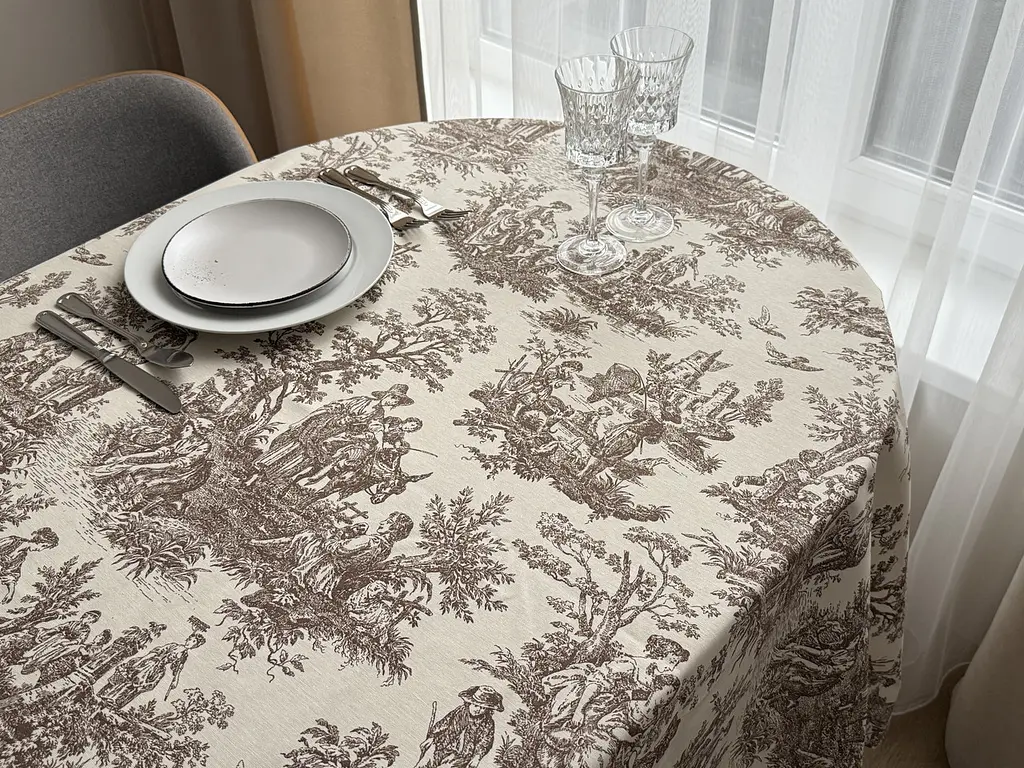 Скатертина столова Ecotton DUCK 170х200 см водовідштовхувальна Italiano бежевий (30497 Beige) (25027) - фото 2