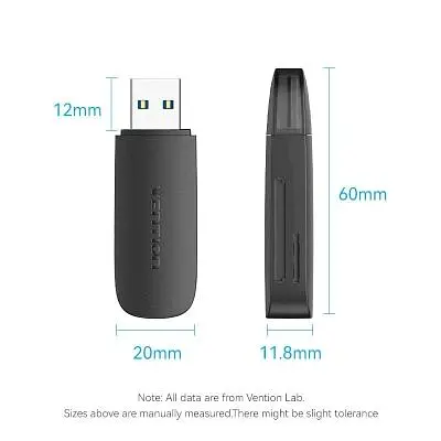 Считыватель флеш-карт Vention USB 3.0 to SD+TF Black Dual Drive Letter (CLGB0) - фото 2