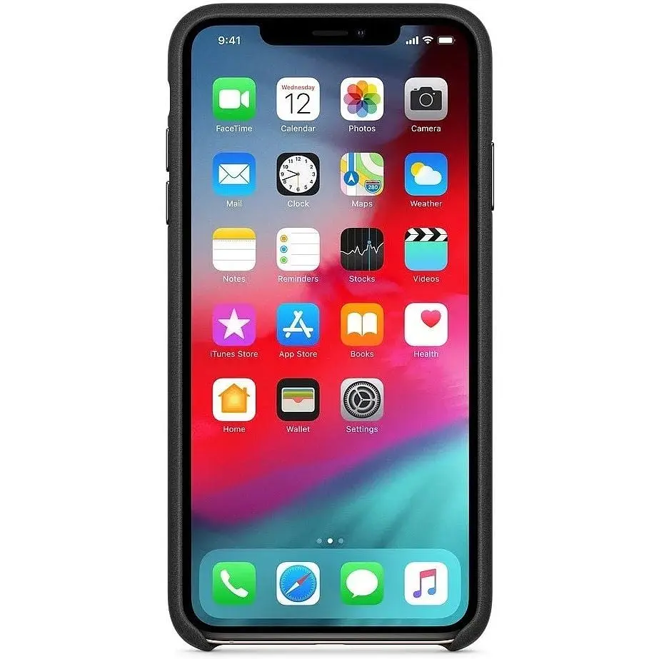 Оригинальный кожаный чехол Apple Leather Case для iPhone XS Max (6.5") Black (MRWT2ZM/A) - фото 4