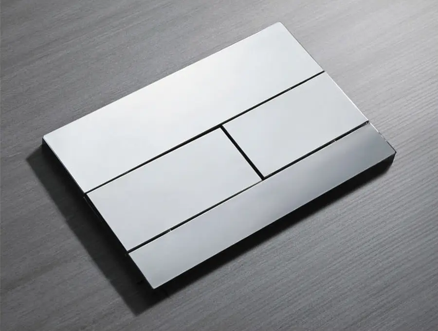Панель змиву Koer KT-0603-01 240x160x10mm пластикова, кнопка лінійна KR5319, Хром - фото 4