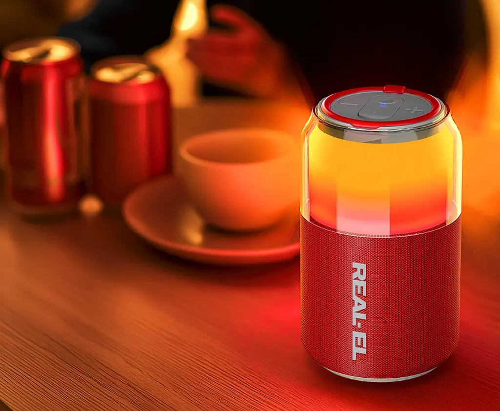 Портативная колонка REAL-EL RX705 5W Bluetooth TWS, RGB, RED - фото 8