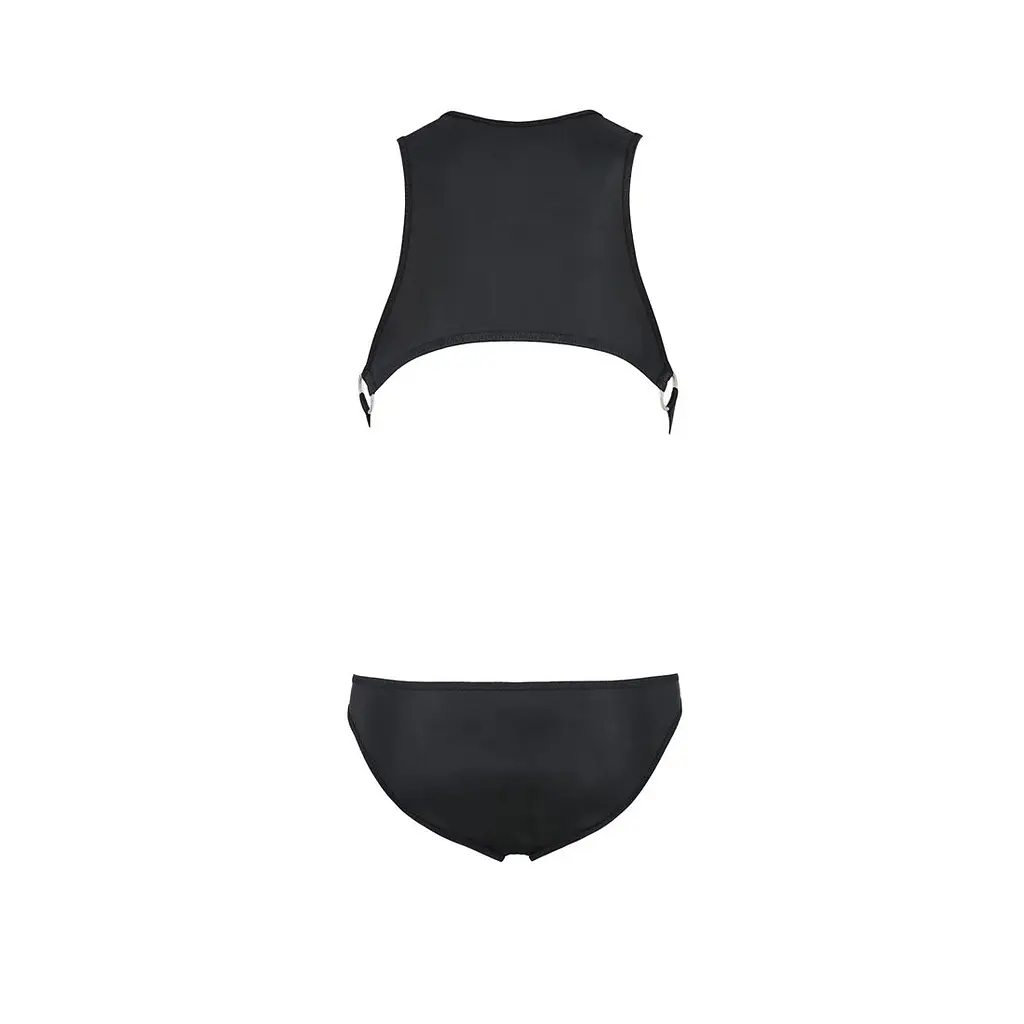 Чоловіче шкіряне боді Passion 056 ADAM S/M Black, заклепки - фото 6