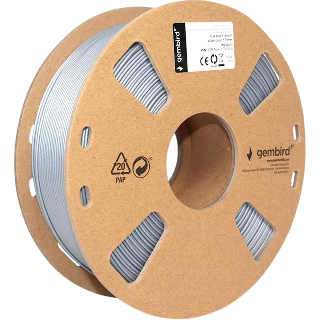 Філамент для 3D-принтерів Gembird PLA+ 1.75mm Silver (3DP-PLA+1.75-02-S) [169808] - фото 2