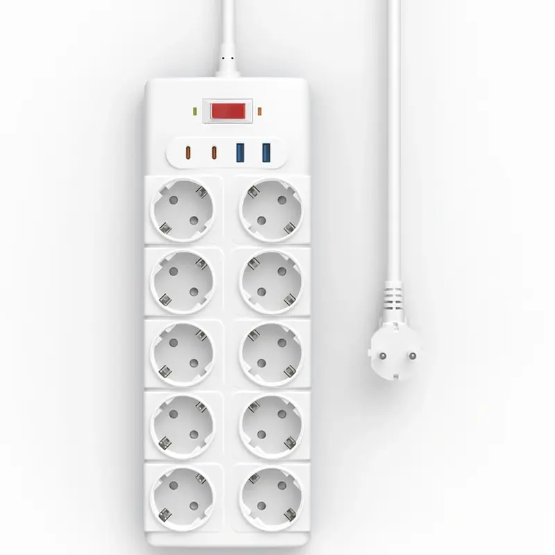 Подовжувач S008 Power Strip PD20W (2USB-A/2C/10xSocket) (2 m) White Wiwu teh0029516 - фото 2