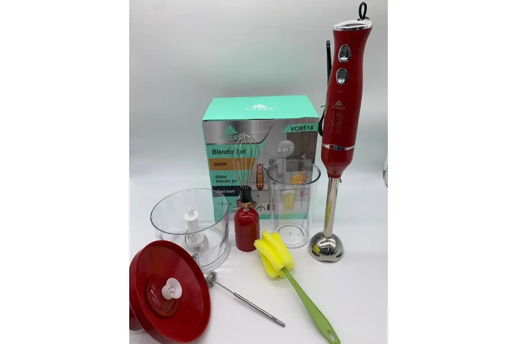 Універсальний занурювальний блендер V-TEKK Blender Set 6 в 1 3000 Вт червоний VO8514 - фото 2