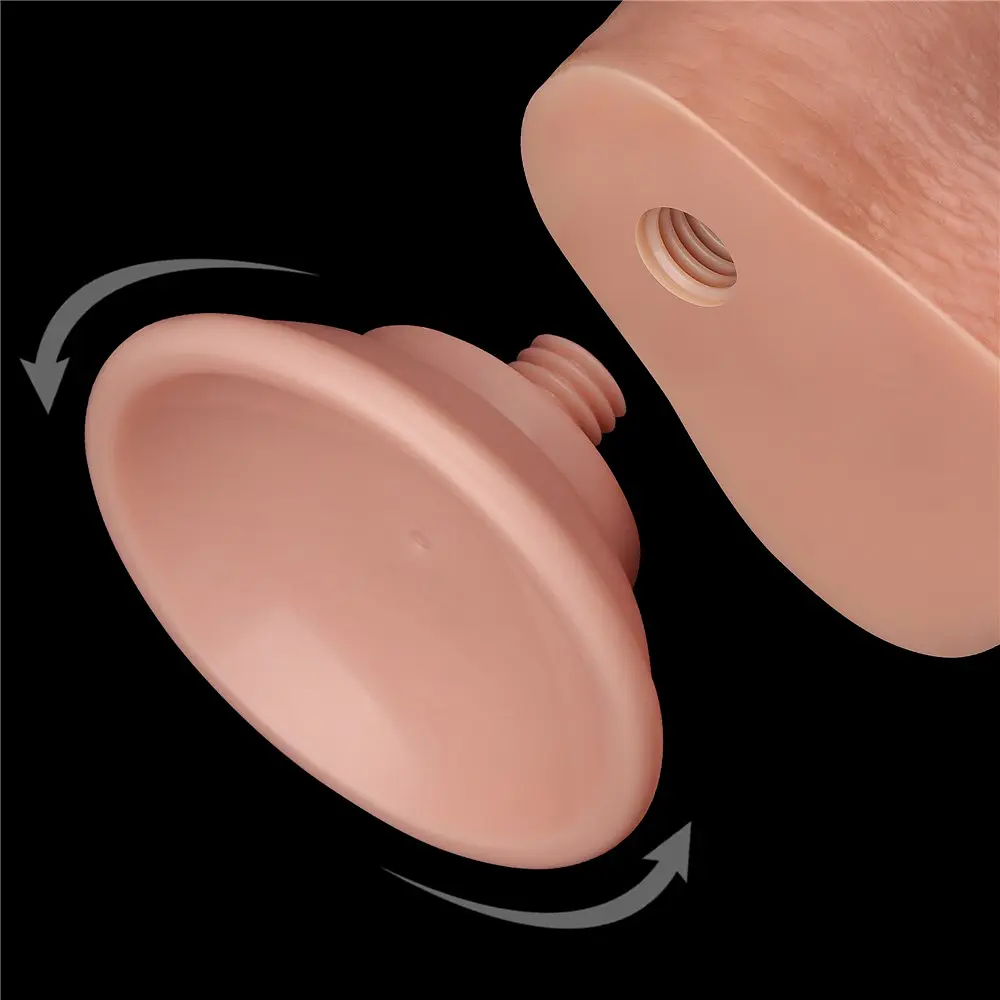 Фалоімітатор LoveToy Sliding-Skin Dual Layer Dong 22 см тілесний - фото 15