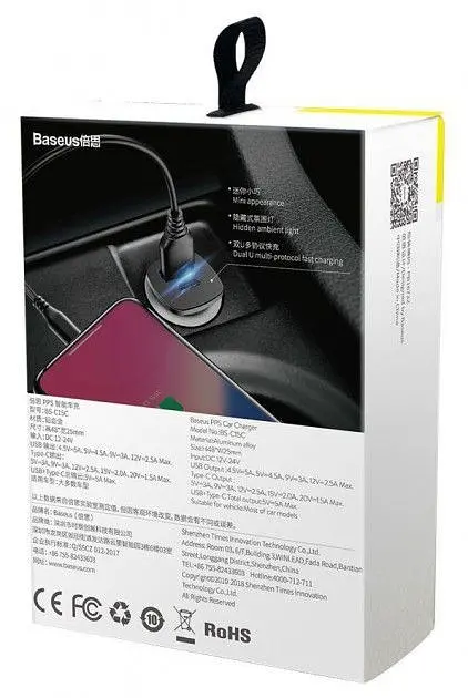 Автомобільний зарядний пристрій Baseus PPS Car Charger 30W Black (CCALL-AS01) [71690] - фото 5