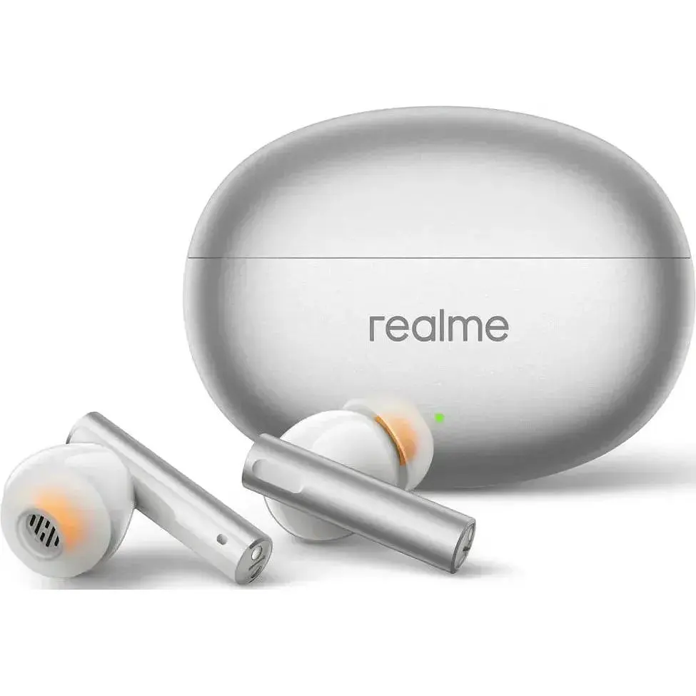 Наушники беспроводные Realme Buds Air 6 Flame Silver (RMA2402) стерео гарнитура в кейсе - фото 2