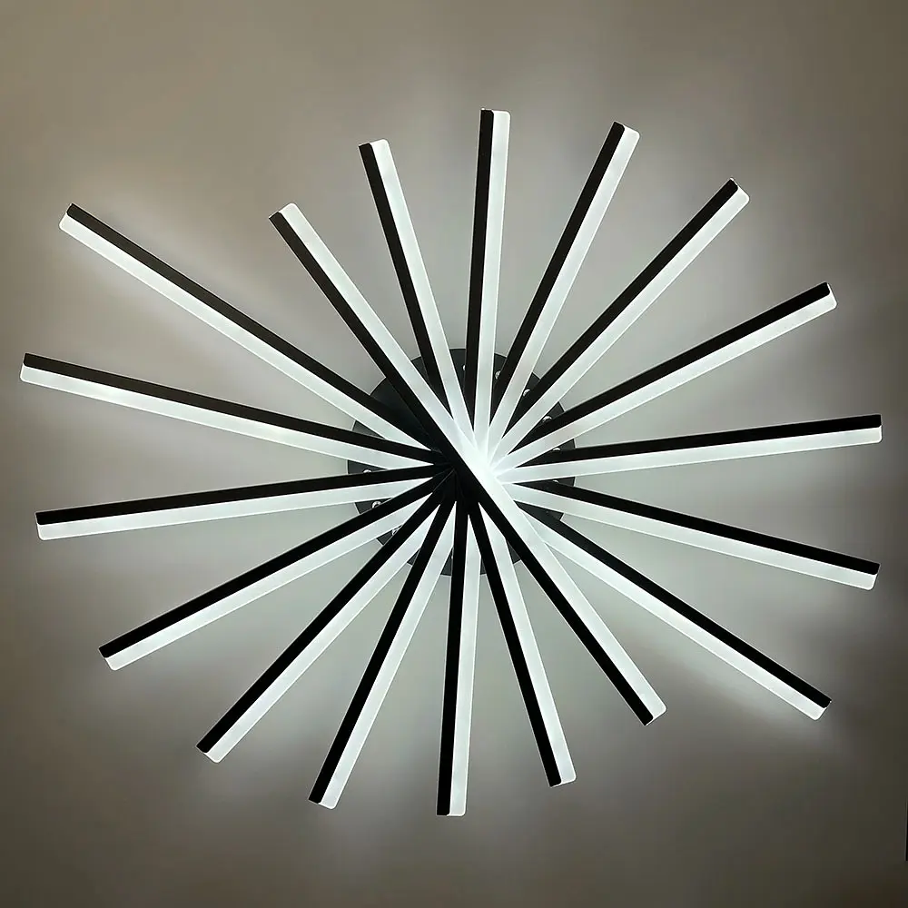 Люстра с геометрическим дизайном в черном корпусе Ст. MJ 195/9 BK Line F - фото 4