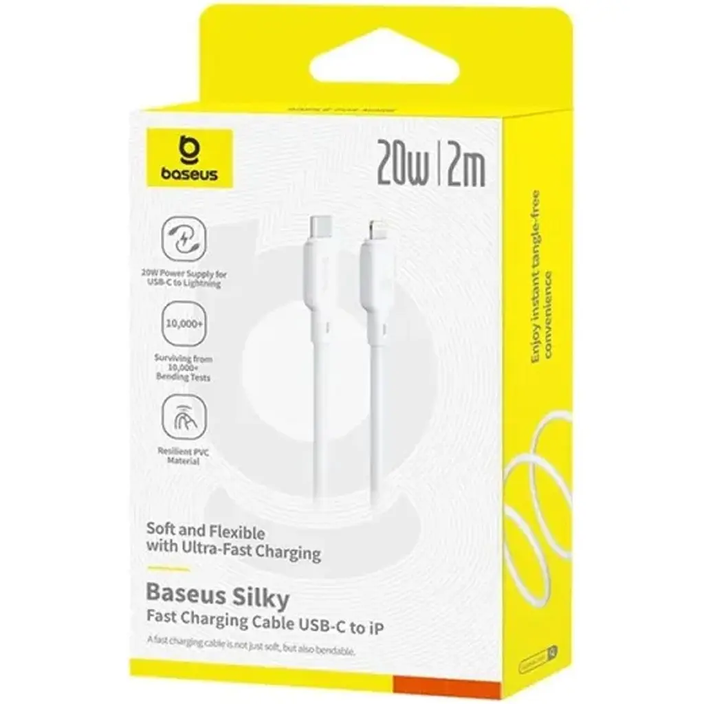 Кабель Baseus Silky Series USB-C to Lightning 20W 2m White (P10377700213-01) [169518] - фото 5