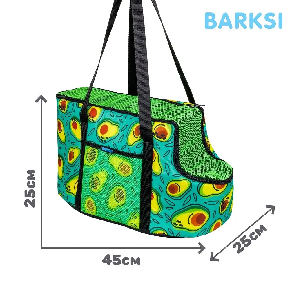Сумка-переноска для кошек и собак Barksi размер M 45х25х25 см авокадо зеленая - фото 5