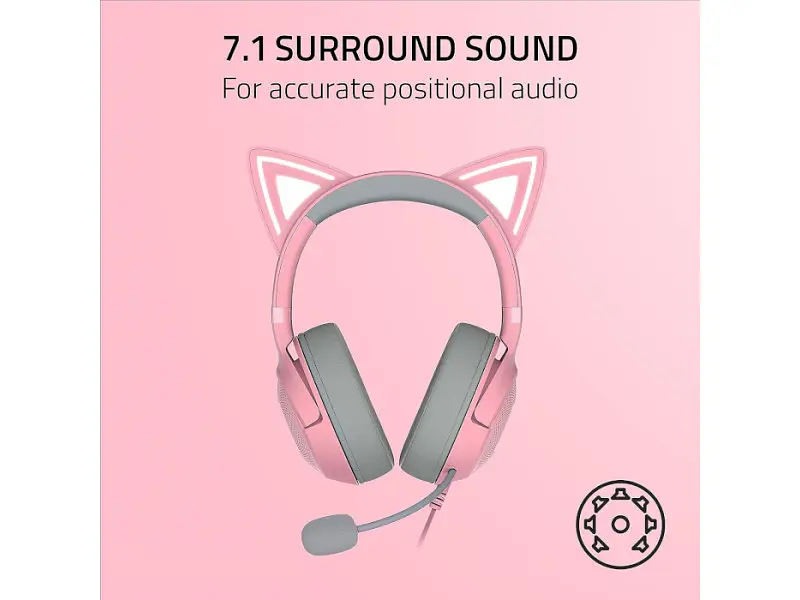 Комп'ютерна гарнітура Razer Kraken Kitty V2 Quartz (RZ04-04730200-R3M1) - фото 11