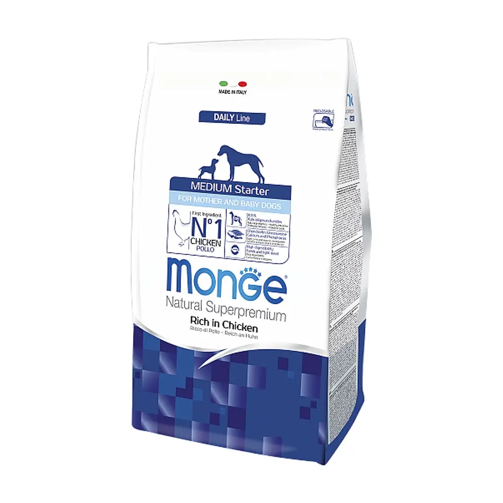 Сухий корм для собак Monge Dog Medium Starter зі смаком курки з рисом 1.5 кг (8009470011600)