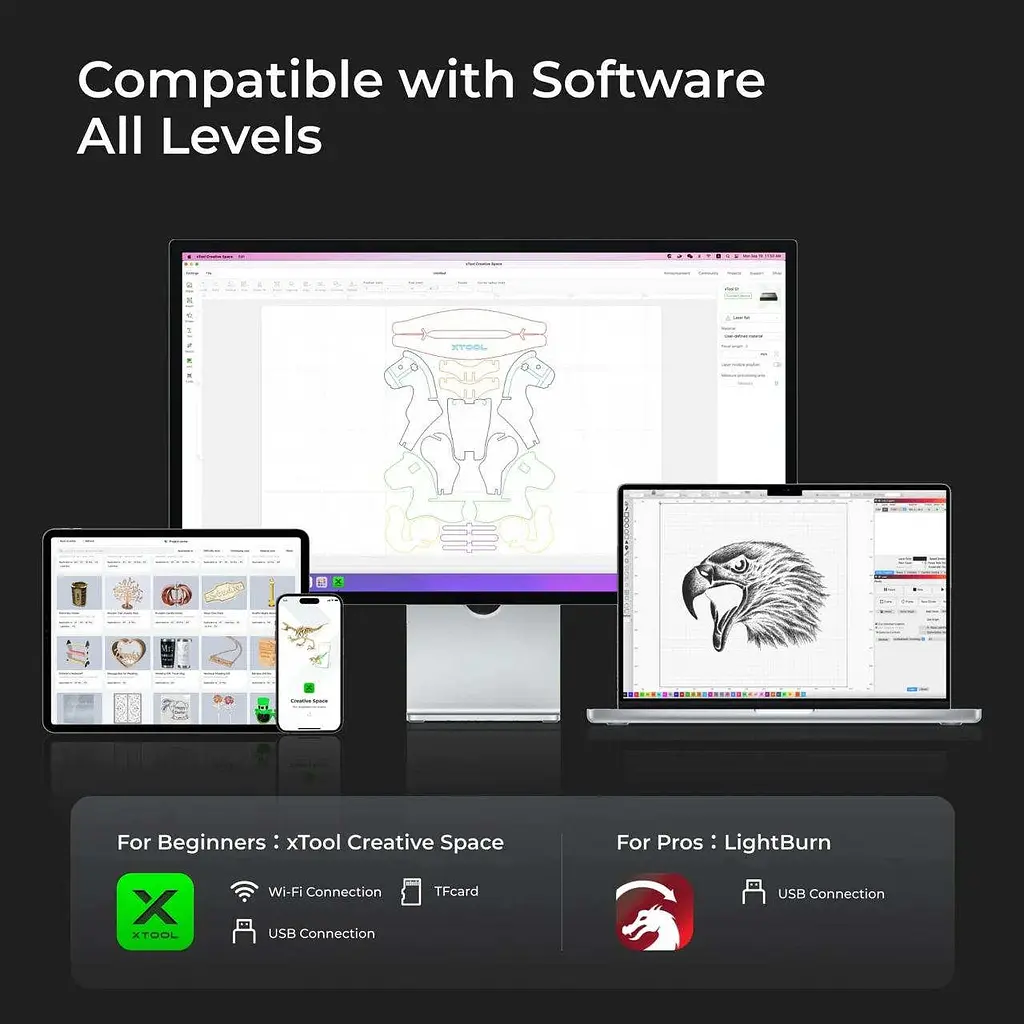 Лазерний гравірувальний верстат 2-в-1 xTool S1 40W All-in-One Kit (S1-AIOB) Black - фото 16