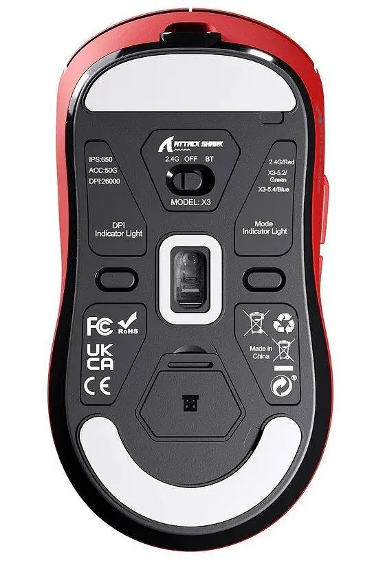 Миша Attack Shark X3 Wireless (AS-6972792470801-R) Red (G-000004017) - фото 8