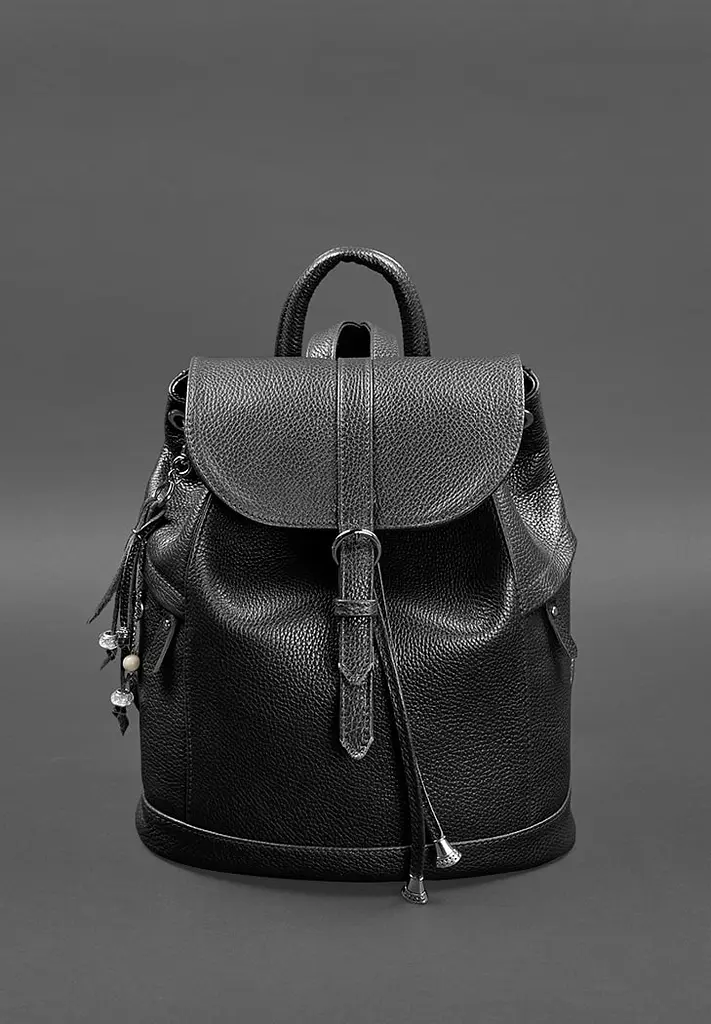 Кожаный женский рюкзак Олсен черный - фото 3