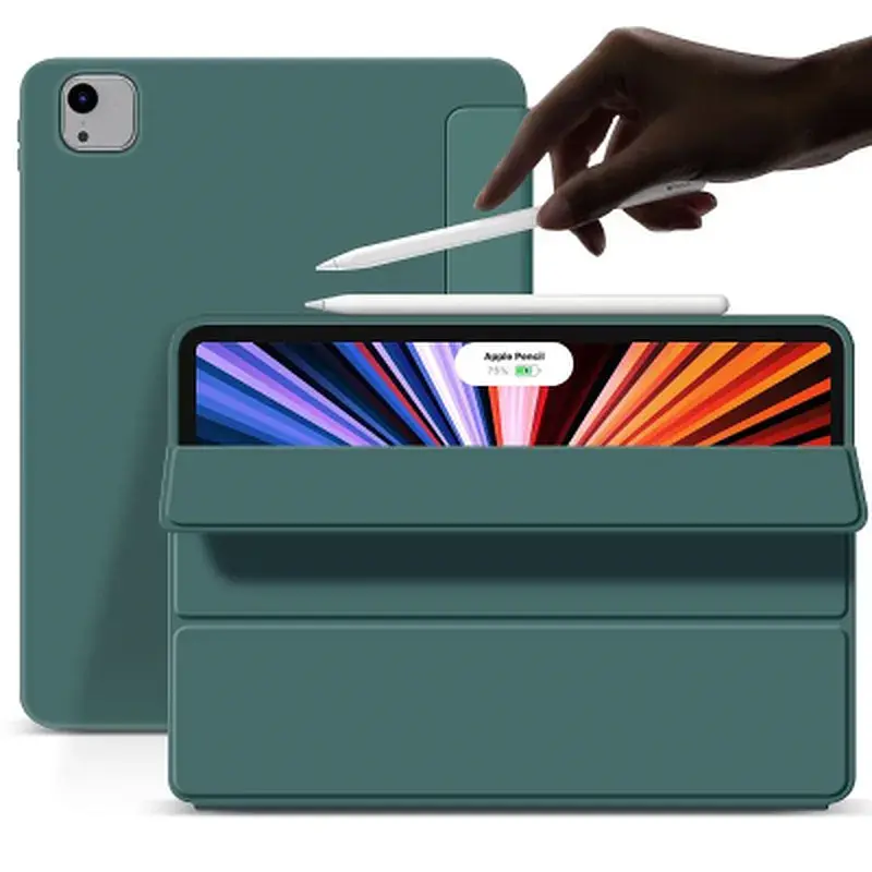 Чохол до планшета BeCover Tri Fold Soft TPU Silicone Apple iPad Air 13" M2/M3 (2024/2025) Dark Green (711470) - фото 2