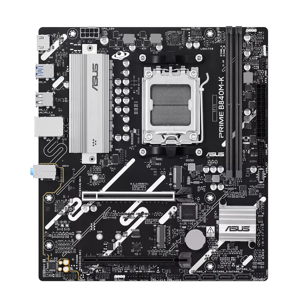 ASUS Материнська плата PRIME B840M-K sAM5 B840 2xDDR5 M.2 HDMI mATX
