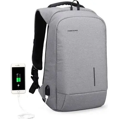 Рюкзак для ноутбука Kingsons 17" laptop backpack Light Grey (KS3149W-D17L) - фото 3