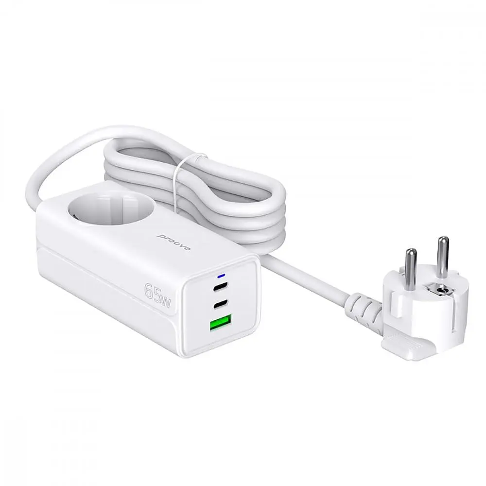 Мережевий фільтр Proove Power Strip PD-02 65W (2 Type-C + 1USB) white (PSP165210001) - фото 6