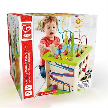 Дитячий розвиваючий Hape Куб Сільські звірята E1810 Бізікуб дерев'яний - фото 7