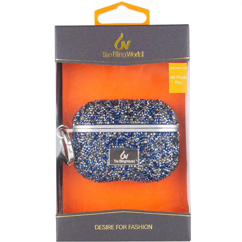TPU чехол Bling World Rock Diamond для наушников AirPods 3 Синий - фото 7