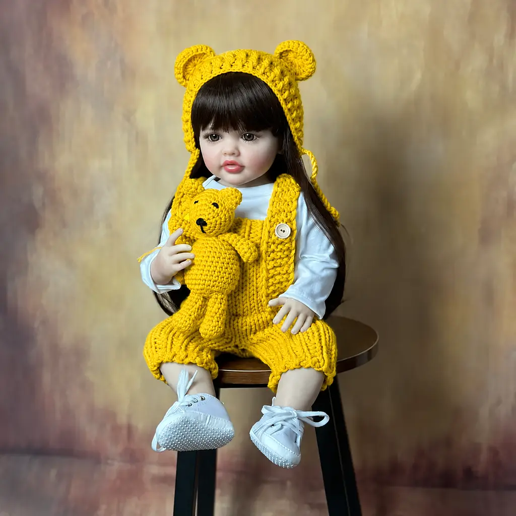 Реалістична Кукла Реборн 55 см повністю вінілова Doll Reborn Baby К0100227 - фото 7