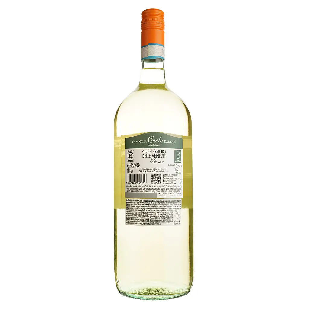 Вино Cielo Pinot Grigio Delle Venezie DOC белое сухое 1.5 л - фото 2