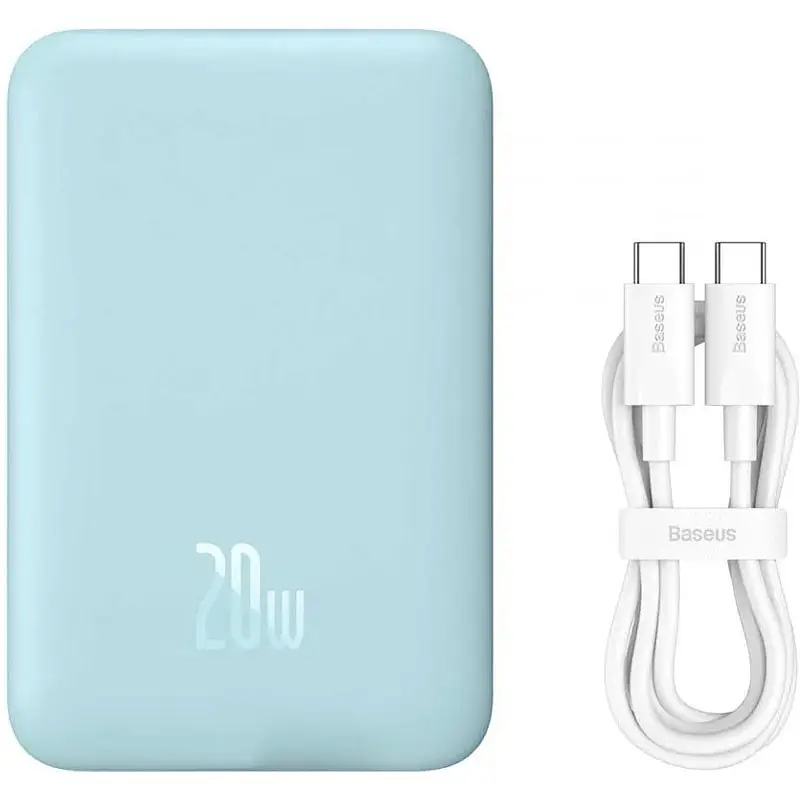 Портативний ЗП Power Bank Baseus Magnetic Mini OS 20W c БЗП 10000 mAh (PPCX110105) Blue - фото 2