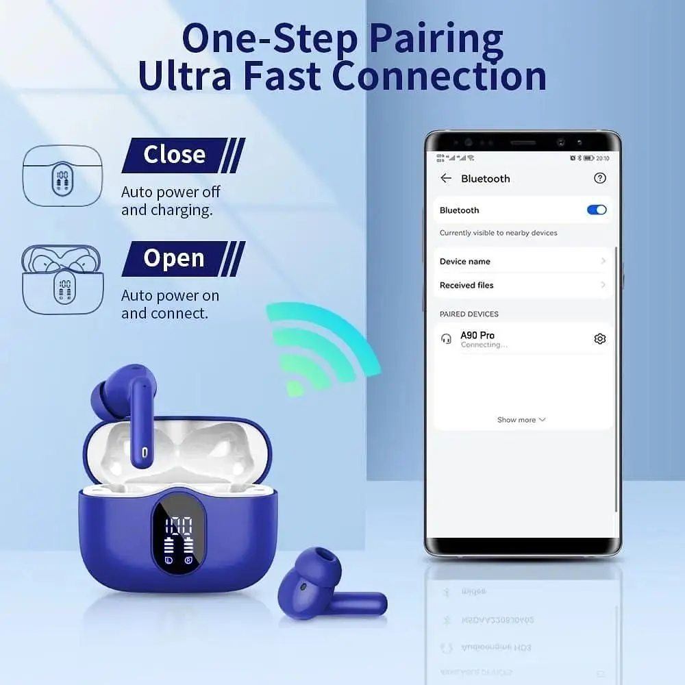 Бездротові навушники Bluetooth 5.3 з мікрофоном та шумопоглинанням - фото 3