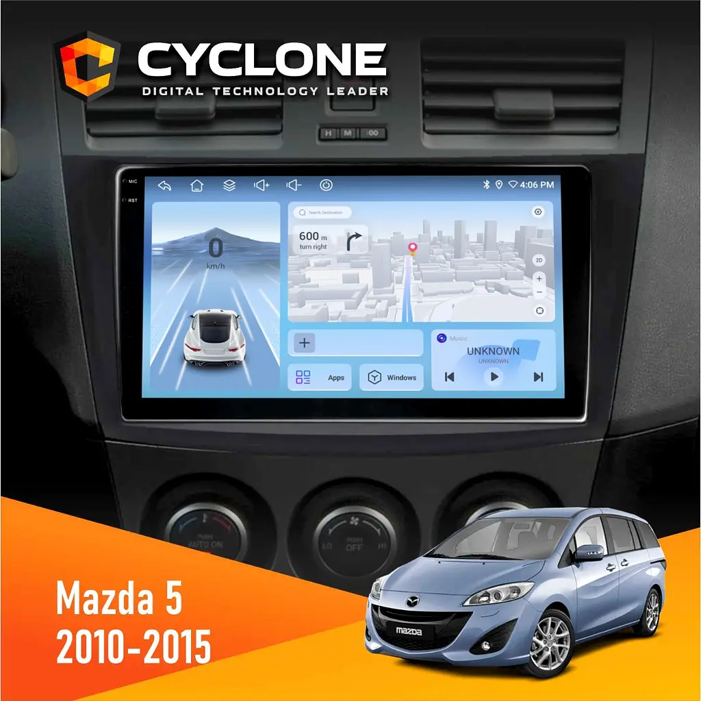 Штатна магнітола Mazda 5 (Premacy) 2010-2015 Cyclone C9-012 4x64, DSP, 4G Cyclone (НФ-00007935)