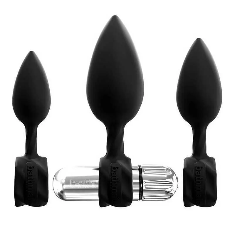 Набір анальних вібропробок Bathmate Anal Training Plugs VIBE, 3 пробки та вібропуля - фото 2