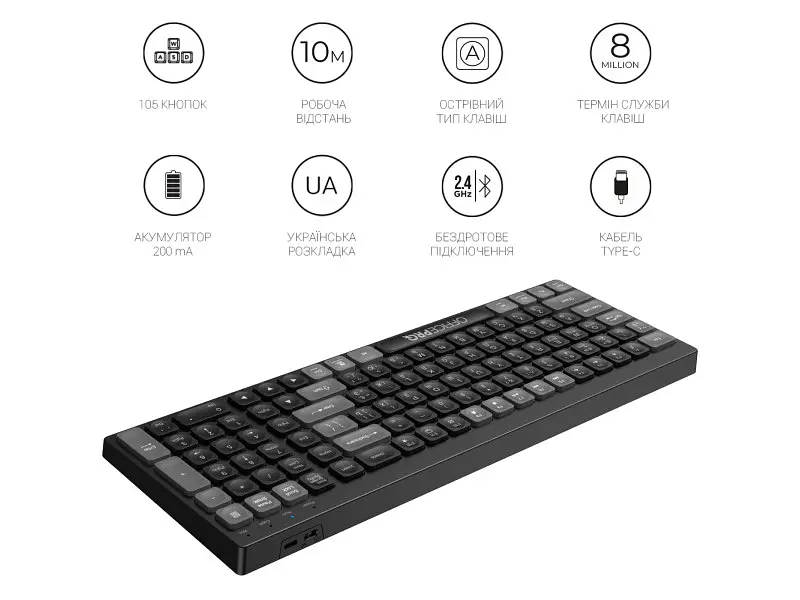 Клавіатура OfficePro SK985 Black (SK985B) - фото 10